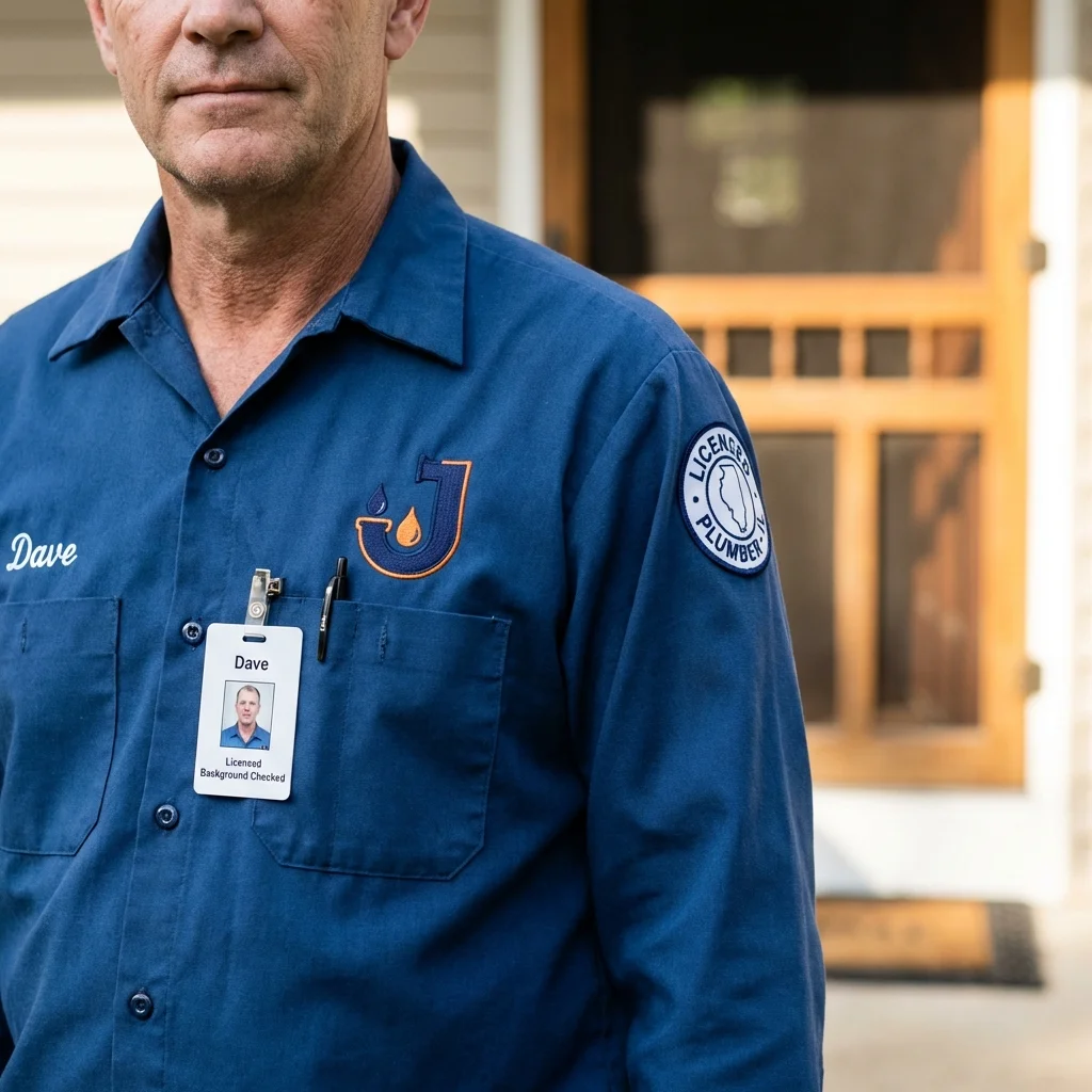 Licensed plumber showing ID badge in Mill Neck, NY